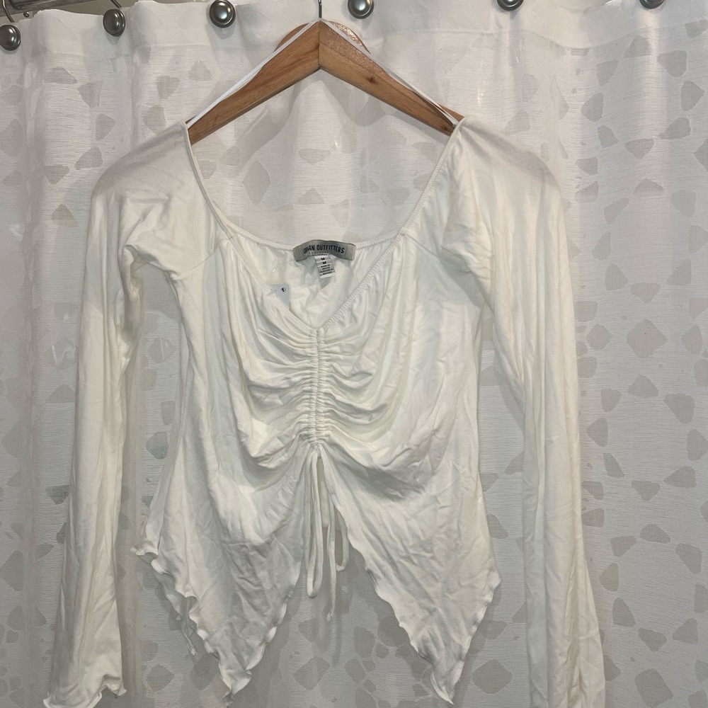 Urban Outfitters Cream Ruched Blouse
